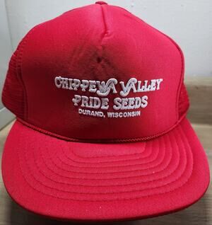 Chippewa Valley Pride Seeds OTTO Trucker Hat Men's Adjustable Red Vintage